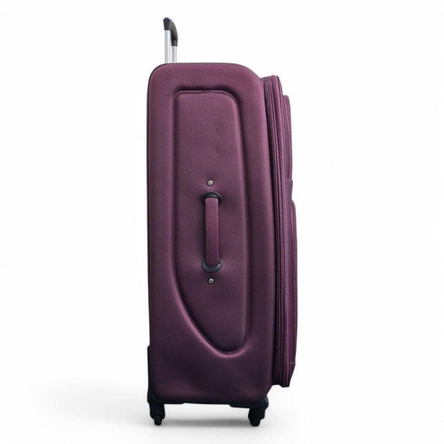 Soft Shell Lightweight Nylon Suitcase Set 4 Wheel Travel Case Holiday Bags
