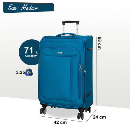 Soft Lightweight Dual 4 Wheel Suitcase Luggage