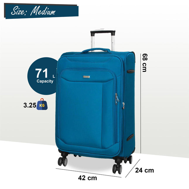 Soft Lightweight Dual 4 Wheel Suitcase Luggage