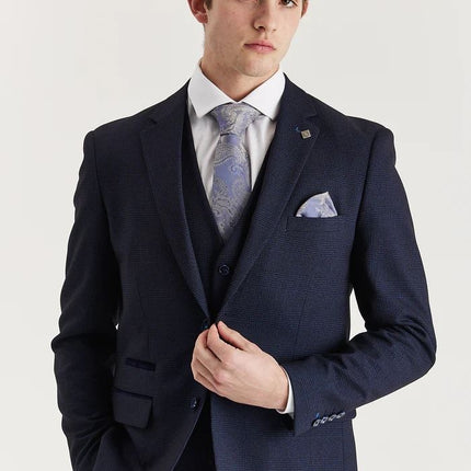 Men's Navy Suit Blazer Prince Of Wales Formal Blazer