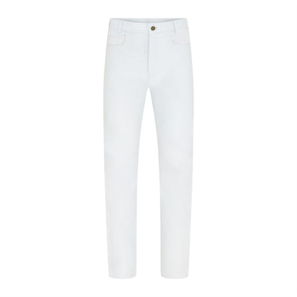 Mens White Lamb Leather 501 Biker Jeans - Istanbul