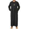 Mens Black Thobe Jubba Saudi Islamic Arab Eid Emirati Kaftan Jubbah Tassel Robes
