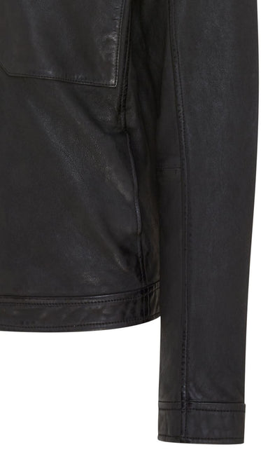 Men's Black Lamb Leather Biker Zipped Vintage Jacket