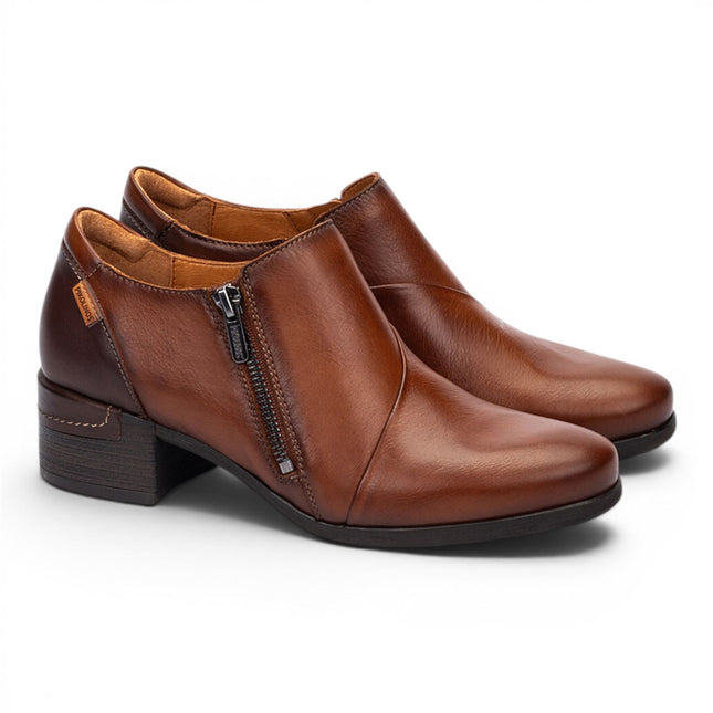 Pikolinos Women's Brown Leather Low Heel Shoes - Malaga