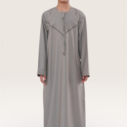 Kids Boys Eid Beige Moroccan Thobe Robe Djellaba Ramadan Eid Jubba- K-HM10
