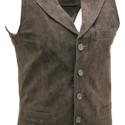 Mens Classic Smooth Goat Suede Leather Waistcoat-Exeter