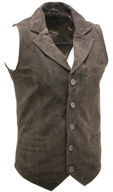 Mens Classic Smooth Goat Suede Leather Waistcoat-Exeter