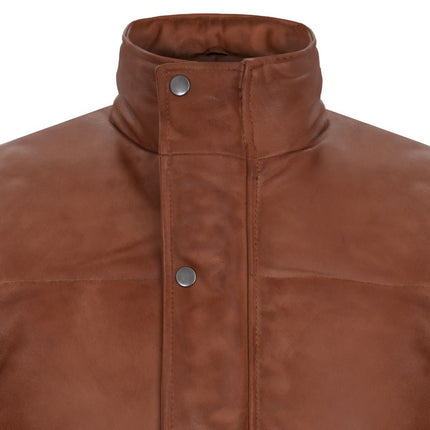 Mens Classic Leather Puffer Waistcoat-Nottingham