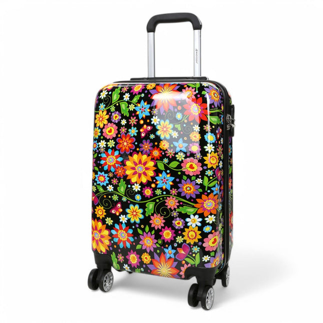 Strong Expandable Hard Shell Dual 4 Wheel Suitcase Set Print Luggage Cabin Travel Bag
