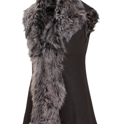 Women's Black Toscana Shearling Nappa Leather Sheepskin Gilet - Parkes