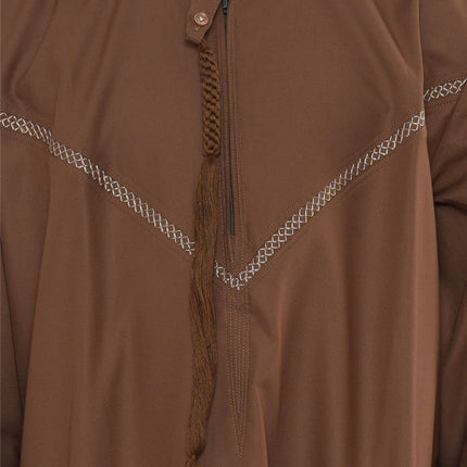 Kids Boys Eid Camel Brown Moroccan Thobe Robe Djellaba Ramadan Eid Jubba- K-HM10