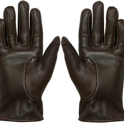WOMENS BROWN CLASSIC SOFT REAL 100% LEATHER GLOVES THERMAL LINED DRIVING FITTED