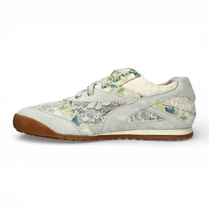 Laura Vita Women's Tivanao-05 Beige Floral Leather Trainers Sneaker Shoes
