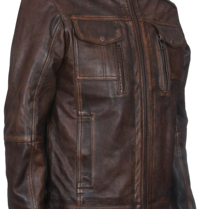 Men's Vintage Leather Biker Jacket-Cape Town