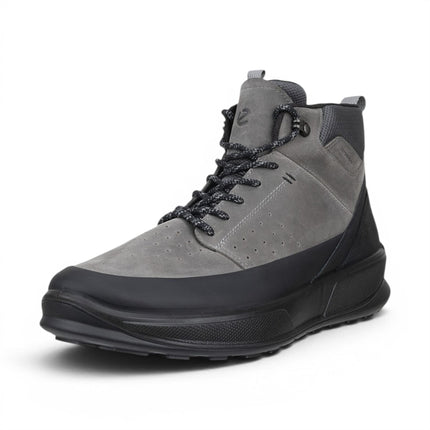 Ecco Men's Waterproof Black Grey Leather Outdoor Walking Boots - Byway 2.0