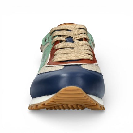 Lorenzo Conti Men's Aglae 02 Grey Blue Leather Trainers Sneaker Shoes