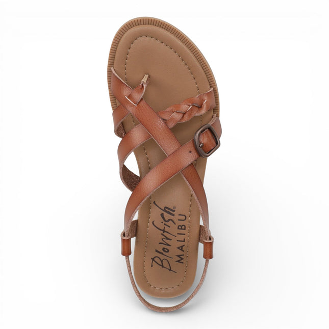 Blowfish Malibu Women's Scotch Tan Micro Wedge Strappy Sandals - April