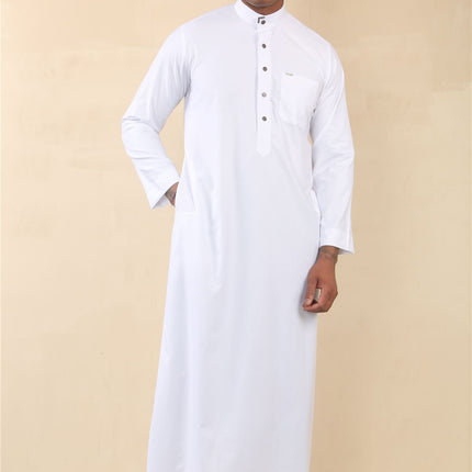 Men's White Thobe Arab Saudi Emirati Islamic Clothing Jubba Robe