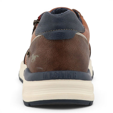 Mustang Men's Tan Faux Leather Trainer Sneakers - M0051003