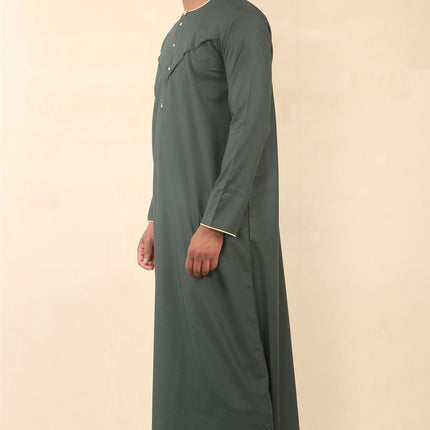 Men's Omani Eid Green Thobe  Saudi Emirati Jubba Robe