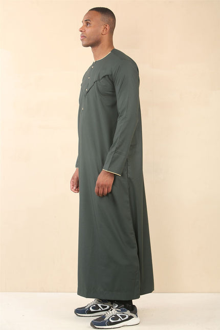 Men's Omani Eid Green Thobe  Saudi Emirati Jubba Robe