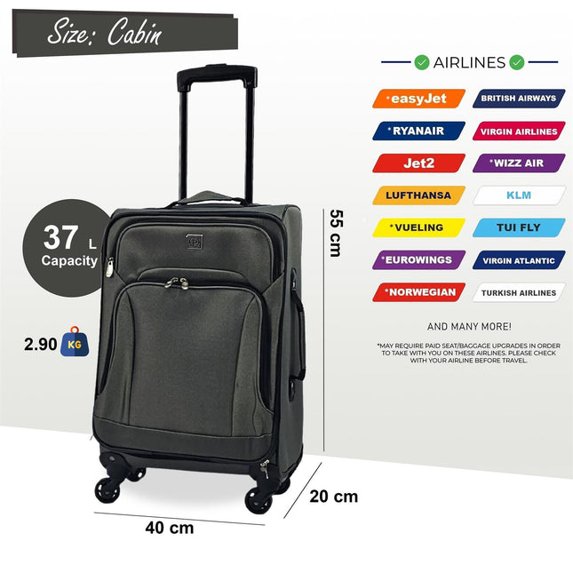 Lightweight Soft Shell Luggage Suitcase Travel Set