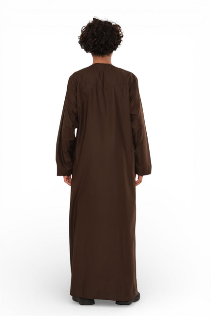 Kids Boys Eid Brown Moroccan Jubba Robe Djellaba Ramadan Eid Thobe - K-HM11