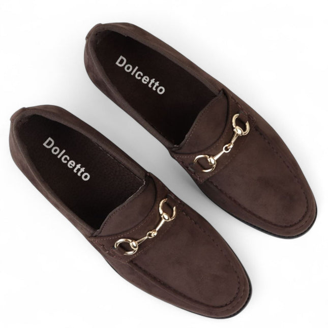 Men's Brown Suede Moccasin Leather Lined Loafers