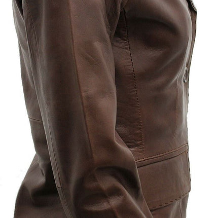 Womens Leather Blazer Jacket-Seregno