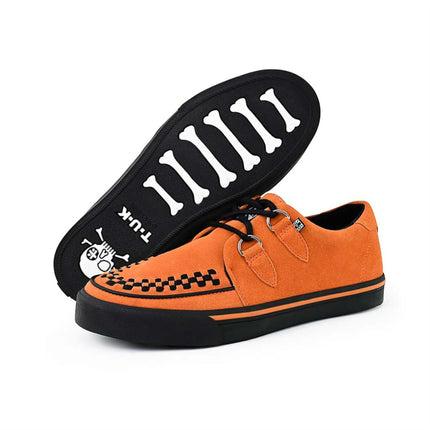 TUK Pointed Creeper Sneaker Orange Cow Suede Platform Shoes - A9182