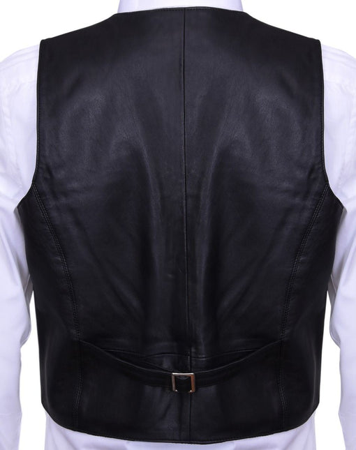 Mens Classic Leather Waistcoat-Chester