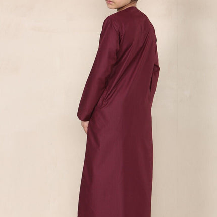 Boy's Kids Red Thobe Emirati Jubba Islamic Clothing Kaftan Eid String Tassel