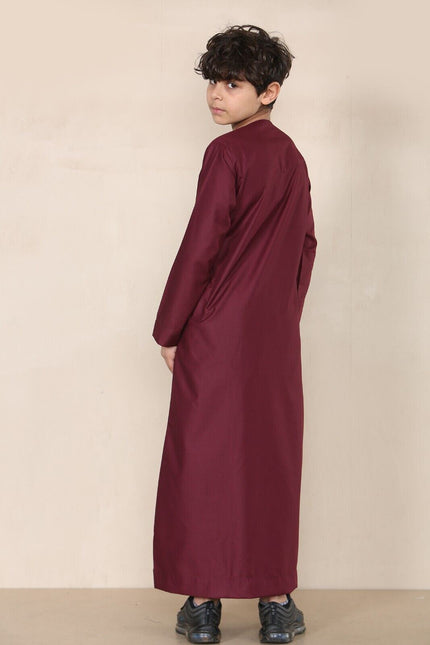 Boy's Kids Red Thobe Emirati Jubba Islamic Clothing Kaftan Eid String Tassel