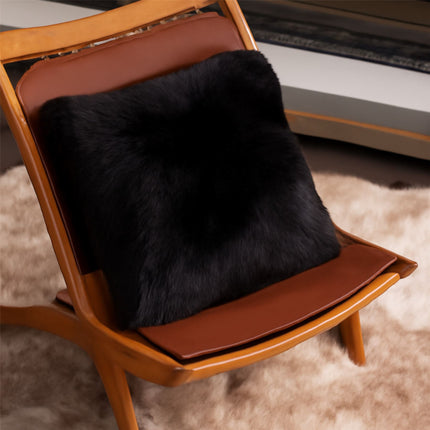 Genuine Sheepskin Chocolate Brown  40x40cm Real Wool Single Sided Cushion