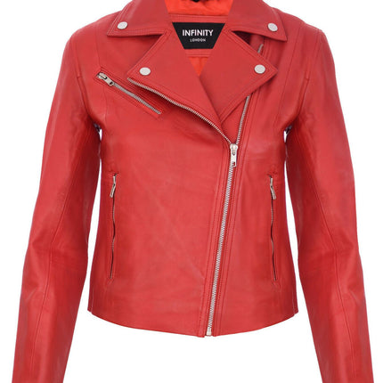 Womens Leather Biker Jacket-Zanzibar