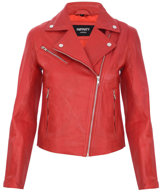 Womens Leather Biker Jacket-Zanzibar