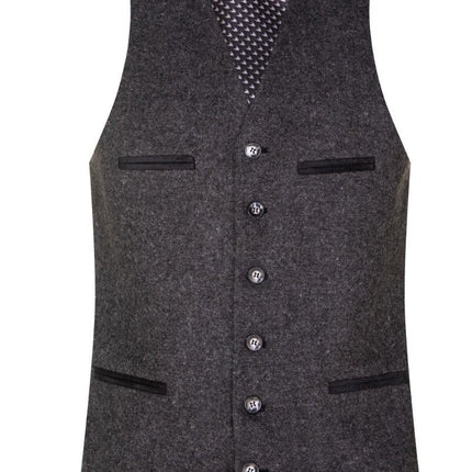 Mens 3 Piece Grey Wool Tweed Vintage Retro Suit
