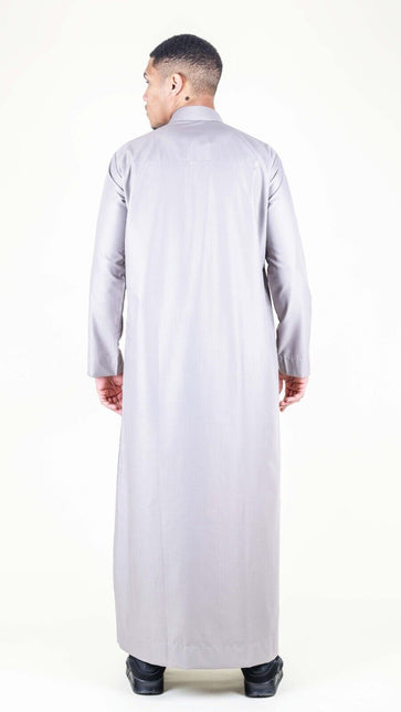 Mens Cream Thobe Jubba Saudi Islamic Arabic Eid Cotton Kaftan Jubbah Umrah Robe