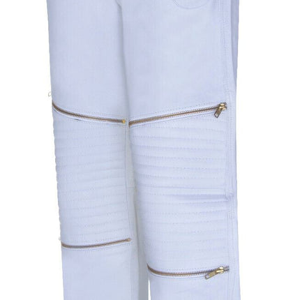 Mens Leather Zip Jeans-Ancona