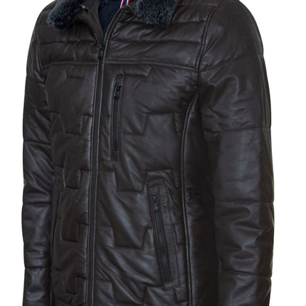 Men's Leather Quilted Biker Jacket - Guayaquil