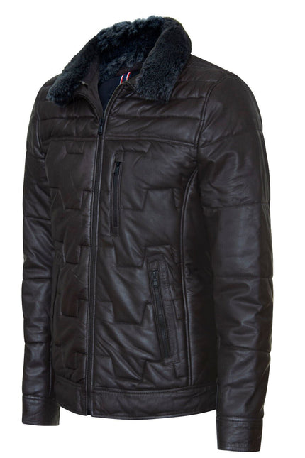 Men's Leather Quilted Biker Jacket - Guayaquil