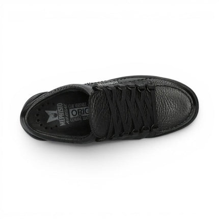 Mephisto Rainbow Men's Leather Black Walking Shoes - Mamouth 714