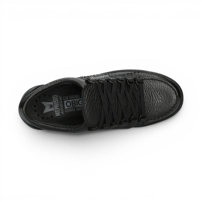 Mephisto Rainbow Men's Leather Black Walking Shoes - Mamouth 714