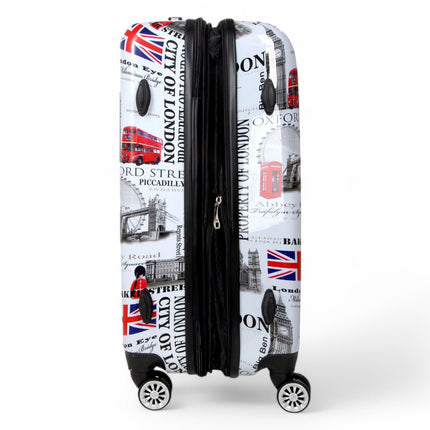 Strong Expandable Hard Shell 8 Wheel Suitcase Set Print Luggage Cabin Travel Bag
