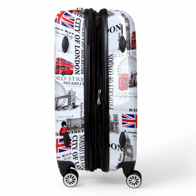 Strong Expandable Hard Shell 8 Wheel Suitcase Set Print Luggage Cabin Travel Bag
