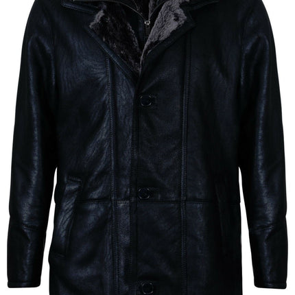 Mens Warm Shearling Sheepskin Leather Coat-Florence