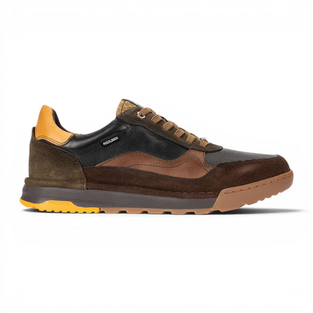 Pikolinos Men's Black Leather Trainers Sneaker Lace-Up Shoes - Teide