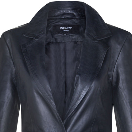 Womens Soft Leather Blazer Jacket-Apeldoorn