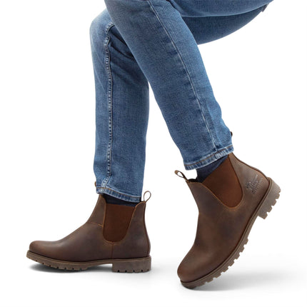 Panama Jack Men's Brown Leather Waterproof Chelsea Boots - Biar C1