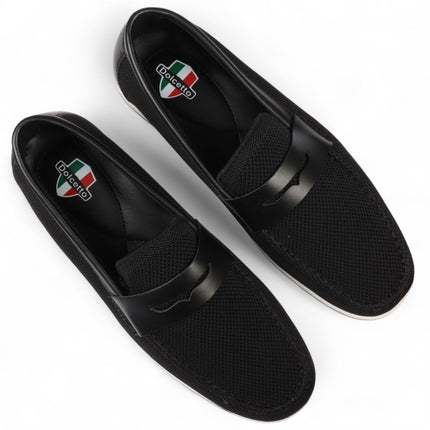 Men’s Black Breathable Loafers Lightweight Slip-On